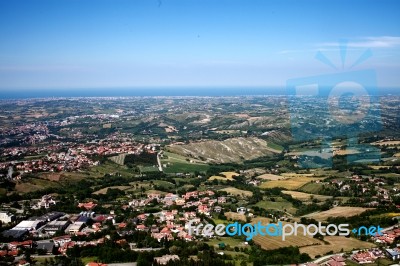 Panoramic From The San Marino A Stock Photo