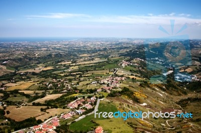 Panoramic From The San Marino C Stock Photo