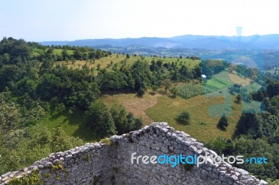 Panoramic View From Castle Stock Photo