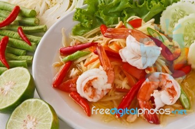 Papaya Salad Stock Photo