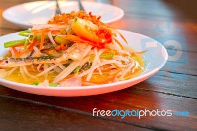 Papaya Salad Stock Photo