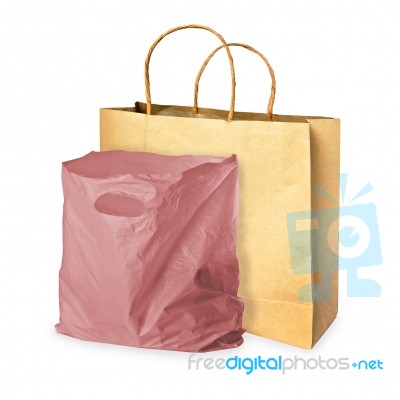 Paper And Plastic Bag Stock Photo