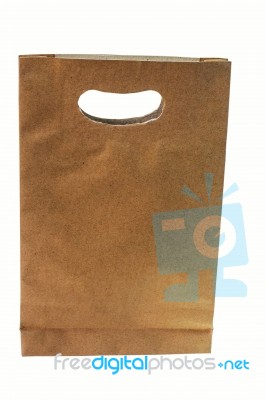 Paper Bag On White Background Stock Photo