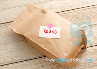 Paper Bag With Branding Concept Stock Photo