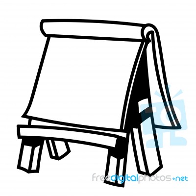 Paper Board On Wooden Easel- Illustration Stock Image