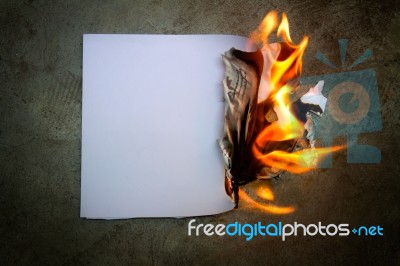 Paper Burning Stock Photo