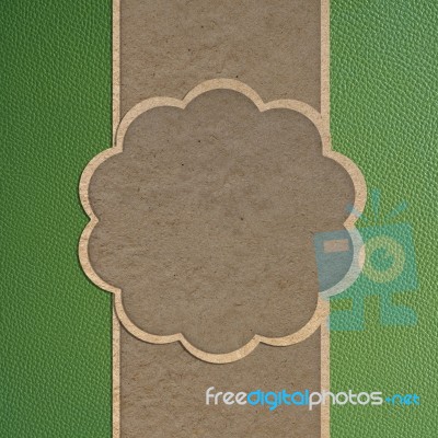 Paper Craft On Leather Texture Stock Photo