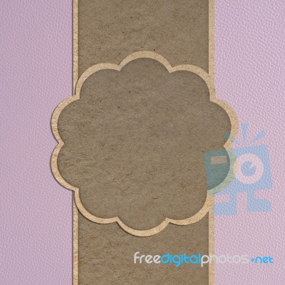 Paper Craft On Leather Texture Stock Photo