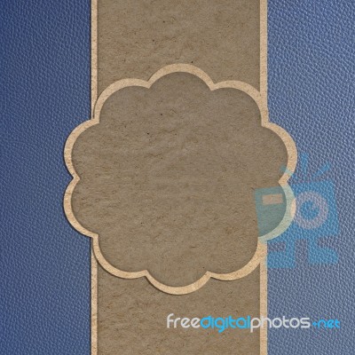 Paper Craft On Leather Texture Stock Photo