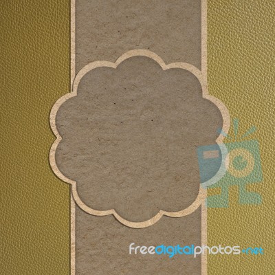 Paper Craft On Leather Texture Stock Photo