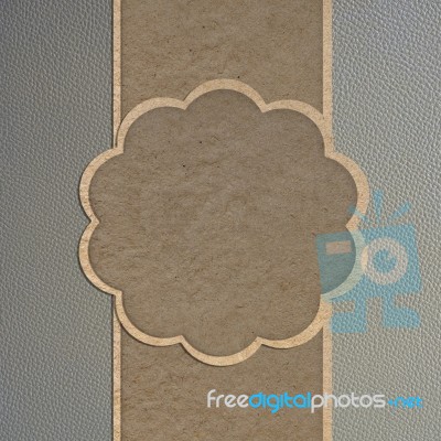 Paper Craft On Leather Texture Stock Photo