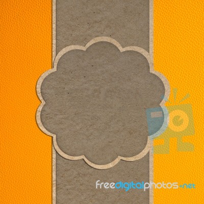 Paper Craft On Leather Texture Stock Photo