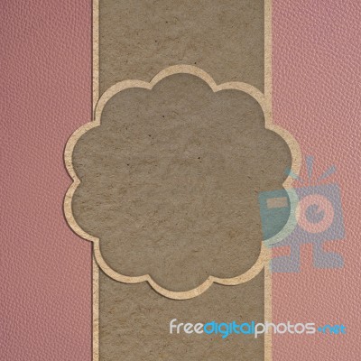 Paper Craft On Leather Texture Stock Photo