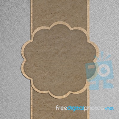 Paper Craft On Leather Texture Stock Photo