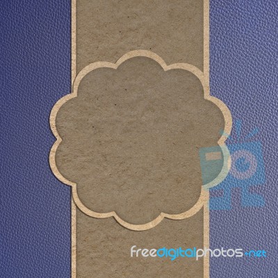 Paper Craft On Leather Texture Stock Photo