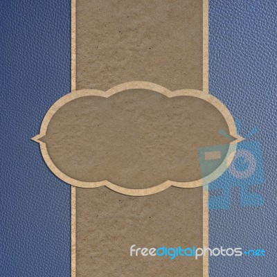 Paper Craft On Leather Texture Stock Photo