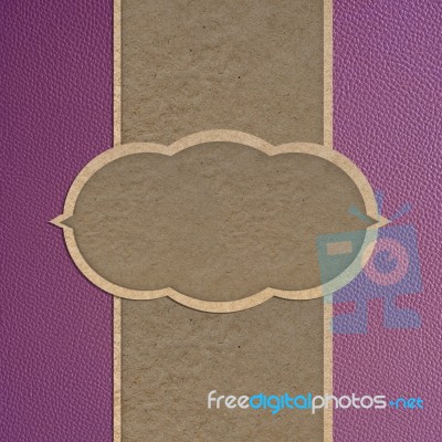 Paper Craft On Leather Texture Stock Photo