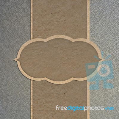 Paper Craft On Leather Texture Stock Photo