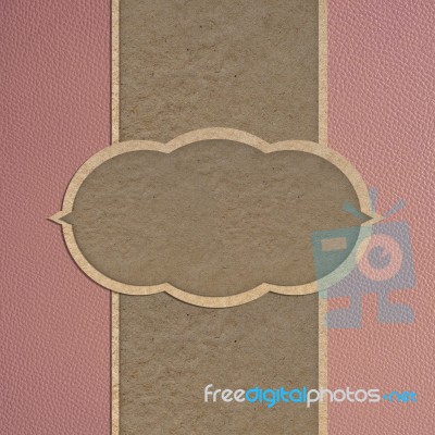 Paper Craft On Leather Texture Stock Photo