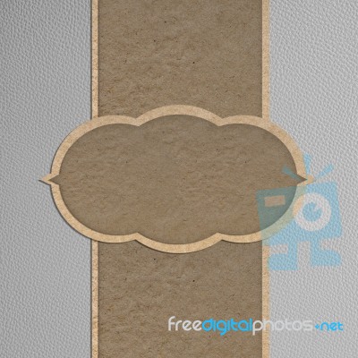 Paper Craft On Leather Texture Stock Photo