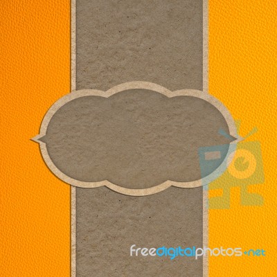 Paper Craft On Leather Texture Stock Photo