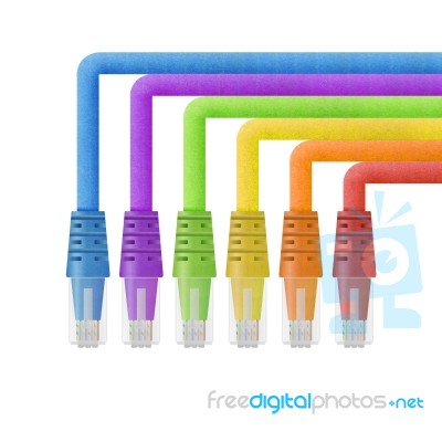 Paper Cut Of Cable For Ethernet, Internet Network Or Lan Lin Stock Image