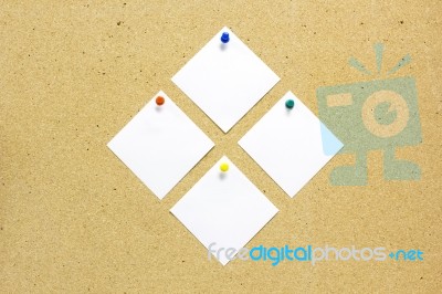 Paper Note On Cork Board Stock Photo