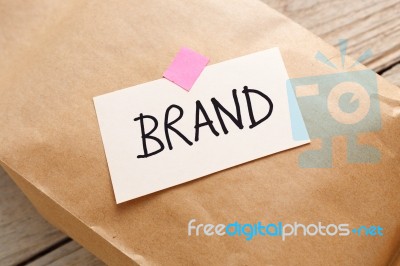 Paper Product Package With Brand Concept Stock Photo