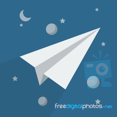 Paper Rocket In Space Stock Image