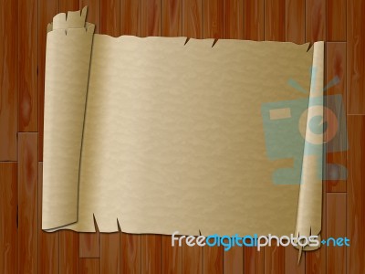 Paper Scroll Indicates Antique Parchment And Bordering Stock Image