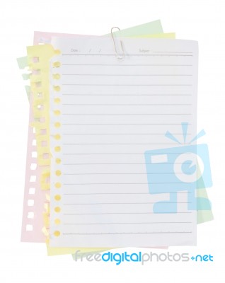 Paper Sheet And Clip Stock Photo