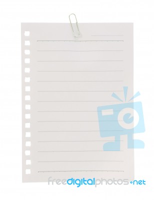 Paper Sheet And Clip Stock Photo