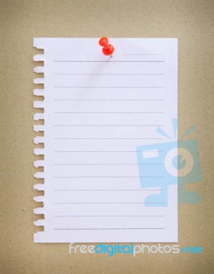 Paper Sheet And Pin Stock Photo