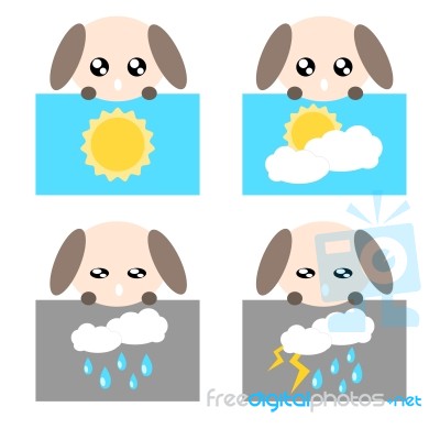 Paper Weather Dog Icon Illustration Stock Image