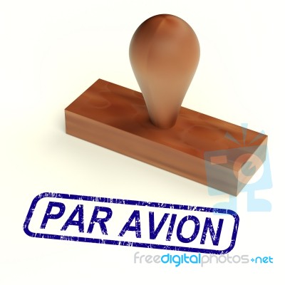 Par Avion Rubber Stamp Stock Image