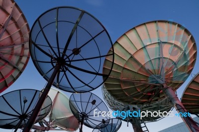 Parabolic Satellite Dish Stock Photo