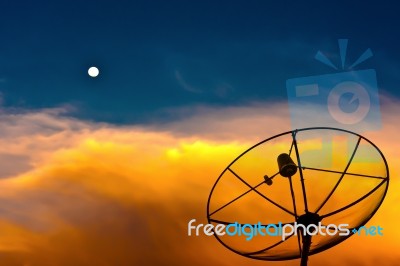 Parabolic Satellite Dish Stock Photo