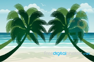 Paradise Beach. Illustration  Stock Image