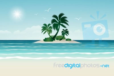 Paradise Beach. Illustration  Stock Image