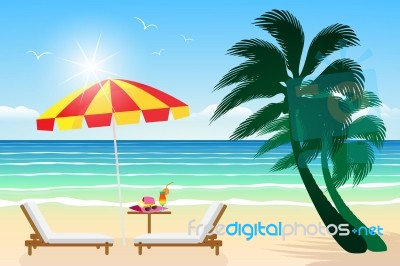 Paradise Beach.  Illustration Stock Image