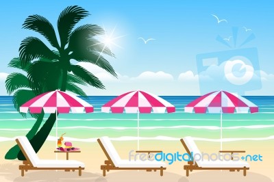 Paradise Beach.  Illustration Stock Image