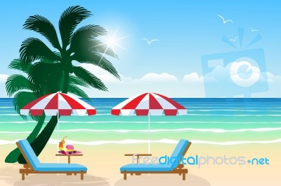 Paradise Beach.  Illustration Stock Image