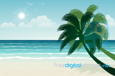 Paradise Beach. Illustration  Stock Image