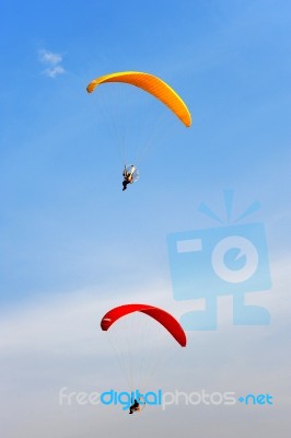 Paramotoring Stock Photo