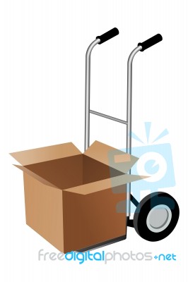 Parcel With Trolley Stock Image