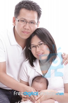 Parent Cover Their Baby Hand Stock Photo