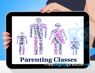 Parenting Classes Means Mother And Baby And Child Stock Image