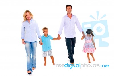 Parents With Two Children Stock Photo