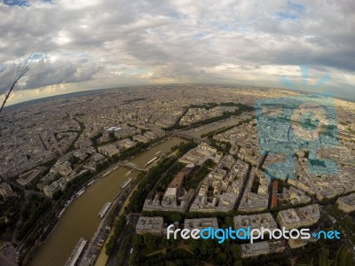 Paris From The Air Stock Photo