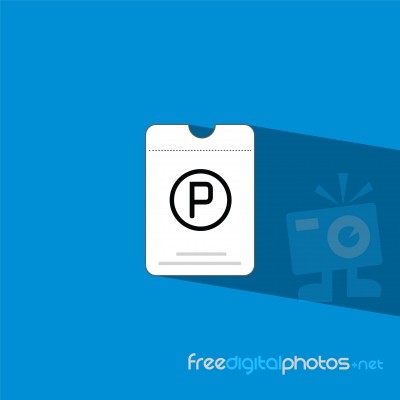 Park Car Card Flat Icon   Illustration Stock Image